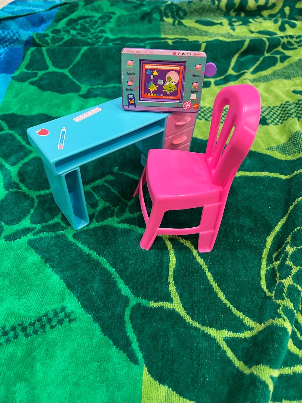 Barbie retro computer desk and chair Barbie furniture